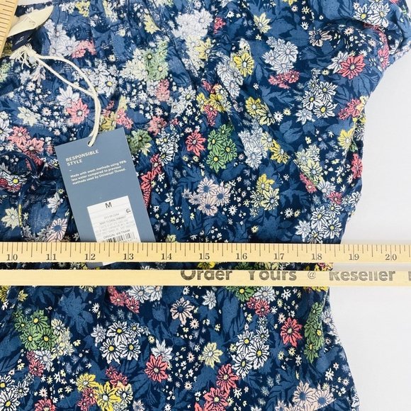 Universal Thread Women's Dress Medium Mini Short Sleeve Blue Floral Scoop New - Picture 10 of 12